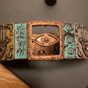 Metal Hamsa stretch bracelet